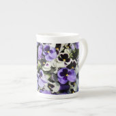 Tasse En Porcelaine Pansies violettes (Devant droit)