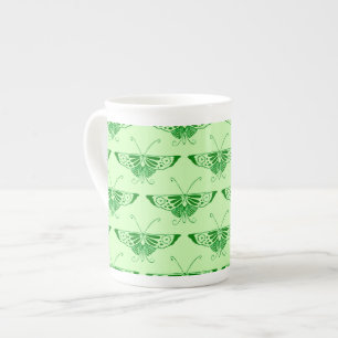 Tasse En Porcelaine Papillon Art déco stylisé - vert émeraude