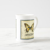Tasse En Porcelaine Papillon décoratif avec Fleur sauvage (Devant droit)