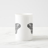 Tasse En Porcelaine Papillon Monarque noir et blanc (Devant)