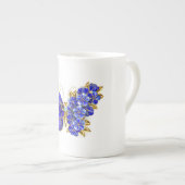 Tasse En Porcelaine Papillon saphir à fleurs (Devant droit)