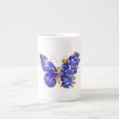 Tasse En Porcelaine Papillon saphir à fleurs (Devant)