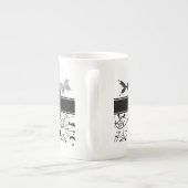 Tasse En Porcelaine Papillon Victorian Flourian noir blanc (Dos)