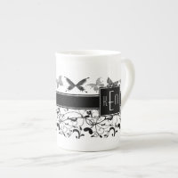 Papillon Victorian Flourian noir blanc
