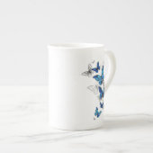 Tasse En Porcelaine Papillons volants bleus Morpho (Devant droit)
