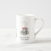Tasse En Porcelaine Parce que le thé trouve un slogan heureux, roses d (Droite)