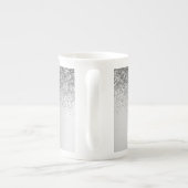 Tasse En Porcelaine Parties scintillant Monogramme Argent Sparkle Girl (Dos)