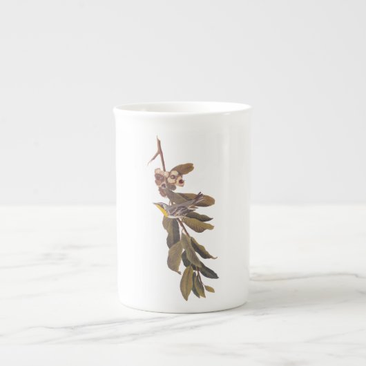 Tasse En Porcelaine Paruline jaune Audubon Bird in Tree (Devant)