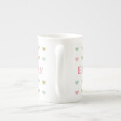 Tasse En Porcelaine Pastel Hearts Design pour personnaliser (Dos)