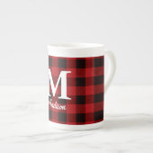 Tasse En Porcelaine Pâte à bûcheron rouge de pays primitive (Devant droit)