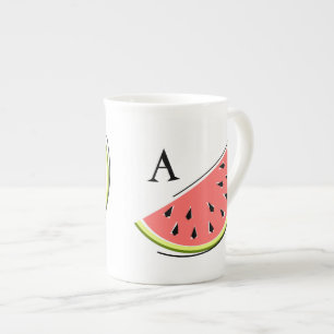 Tasse En Porcelaine Pâte de pastèque 2 monogramme