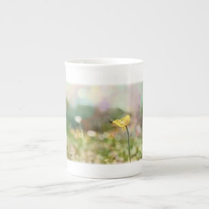 Tasse En Porcelaine Pavot jaune solitaire