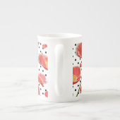 Tasse En Porcelaine Pavots et pois rouges chics élégants (Dos)