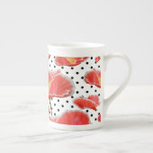 Tasse En Porcelaine Pavots et pois rouges chics élégants (Droite)