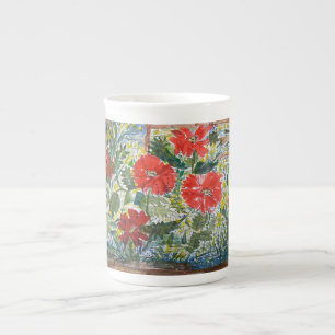 Tasse En Porcelaine Pavots - tasse de porcelaine tendre