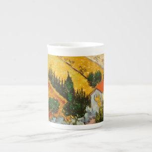 Tasse En Porcelaine Paysage avec Maison et PloughmaVincent van Gogh