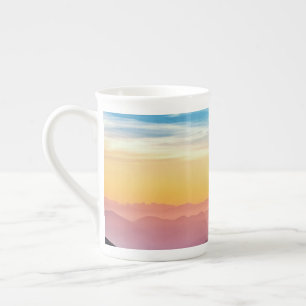 Tasse En Porcelaine Paysage de montagne au coucher du soleil