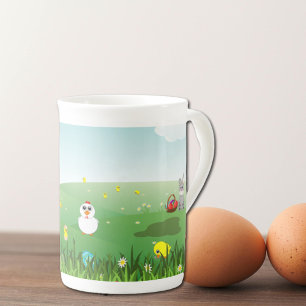 Tasse En Porcelaine paysage graphique de Pâques