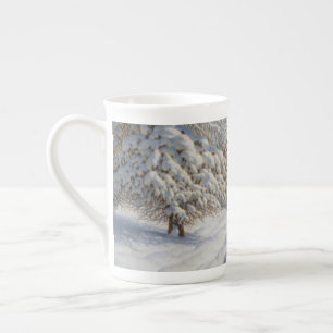 Tasse En Porcelaine Paysage hivernal vintage Ivan Choultse