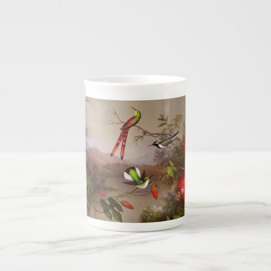 Tasse En Porcelaine Paysage tropical avec dix colibris (Devant)