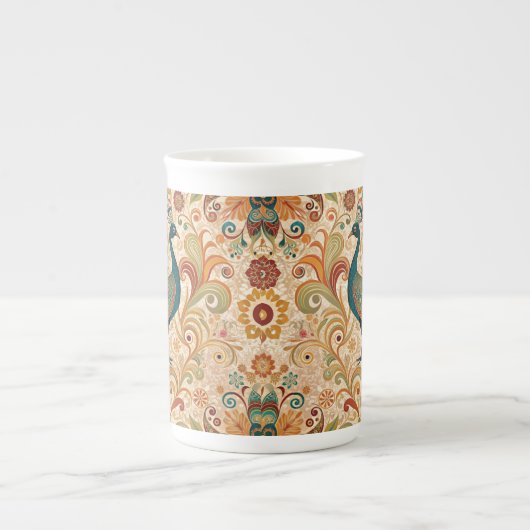 Tasse En Porcelaine Peacock Art Morris Style (Devant)