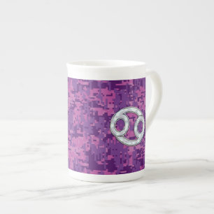 Tasse En Porcelaine Pearl comme cancer Symbole Zodiaque sur Camo numér