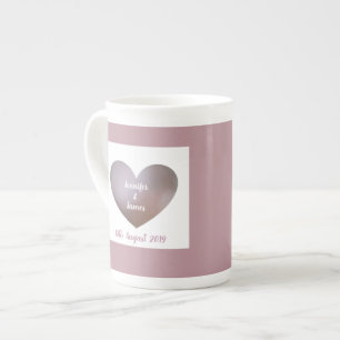 Tasse En Porcelaine Pearl et violet mariage ou cadeau d'anniversaire