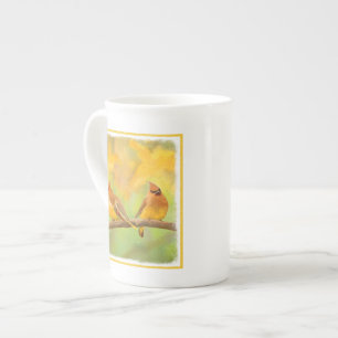Tasse En Porcelaine Peinture à cire de cèdre - jolie art original chie