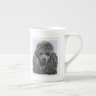 Tasse En Porcelaine Peinture de caniche Miniature Jouet noir Art origi
