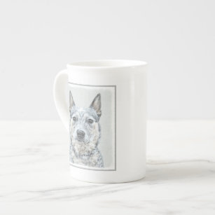 Tasse En Porcelaine Peinture de chien de bétail australien - Beau art