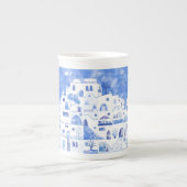 Tasse En Porcelaine Peinture de l'île grecque de Santorin (Devant)