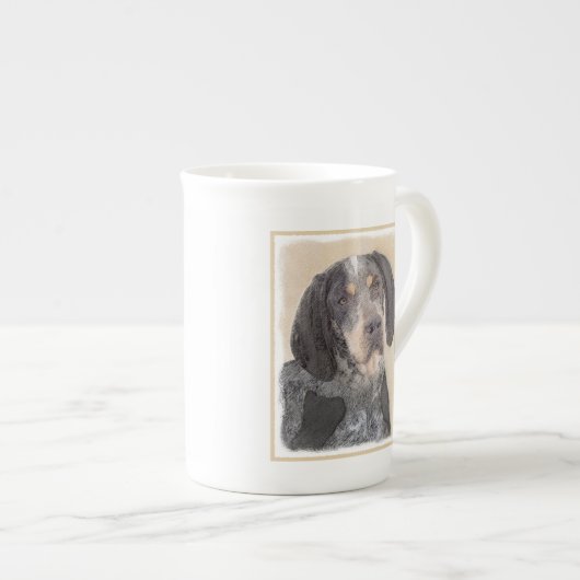Tasse En Porcelaine Peinture de linge bluetick - mignon chien original (Devant droit)