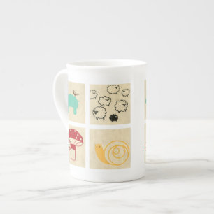 Tasse En Porcelaine Peinture de quatre blocs de bois pour enfants