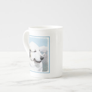 Tasse En Porcelaine Peinture des Pyrénées - Art original du chien