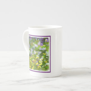 Tasse En Porcelaine Peinture fleur sauvage Impasto - Art Fleur Origina