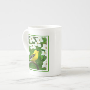 Tasse En Porcelaine Peinture Goldfinch - Cute Original Chien Art