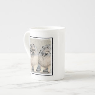 Tasse En Porcelaine Peinture Keeshond Brothers - Art Chien original