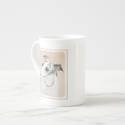 Tasse En Porcelaine Peinture Whippet - Jolie art original chien (Devant gauche)