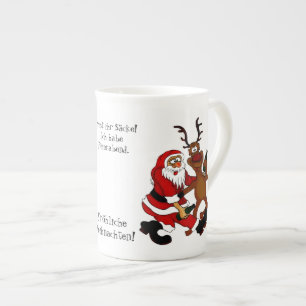 Tasse En Porcelaine Père Noël avec orignal - Joyeux Noël