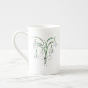 Tasse En Porcelaine Perles de Neige Fleur de Naissance de Janvier Céra