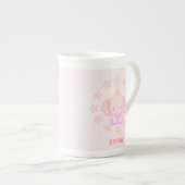 Tasse En Porcelaine Personalized Cute Elephant Pink  (Devant droit)