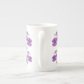 Tasse En Porcelaine Personnalisable B nom monogramme classe fleurs vio (Dos)