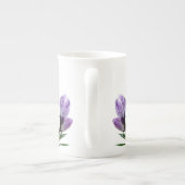 Tasse En Porcelaine Personnalisable Chloe nom monogramme fleurs violet (Dos)