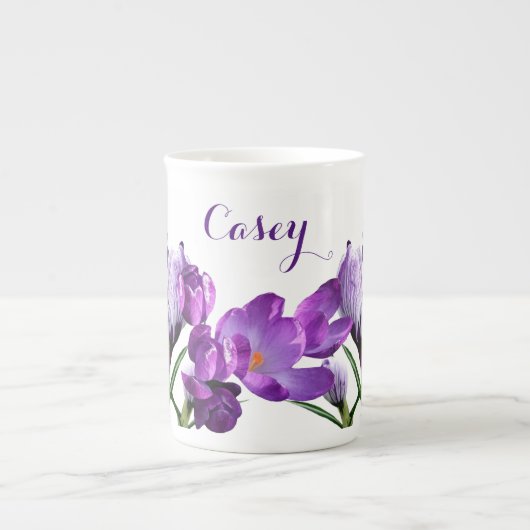 Tasse En Porcelaine Personnalisable nom Casey jolie poupée violette gi (Devant)