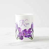 Personnalisable nom Kate joli fleuri violet