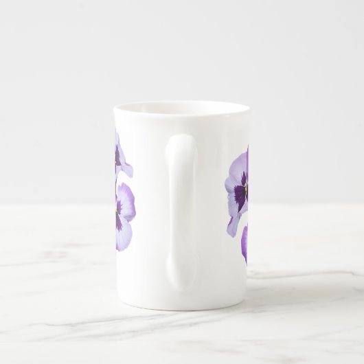 Tasse En Porcelaine Personnalisable Violet nom mignon violet pansé flo (Dos)