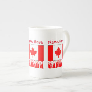 Tasse En Porcelaine Personnalisation canadienne du drapeau rouge