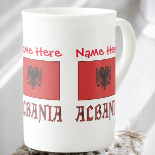 Tasse En Porcelaine Personnalisation rouge du drapeau albanais