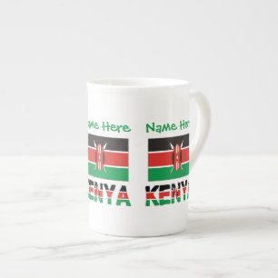 Tasse En Porcelaine Personnalisation verte du Kenya et du drapeau keny