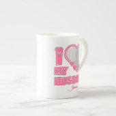 Tasse En Porcelaine Personnalisé I Love My Husband - Ajouter Photo & N (Devant droit)